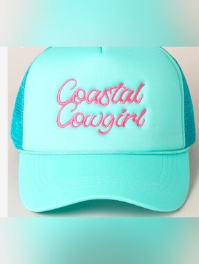 Coastal Cowgirl Embroidered Mesh Back Baseball Cap NEW